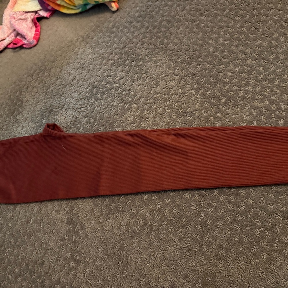 Rust Red Ribbed Leggings